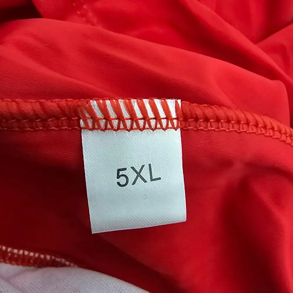 Tempt Me Womans size 5XL Retro Halter Boyleg Ruched One Piece Swimsuit Red NWOT